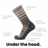 Latte - Hike Crew Heavyweight Merino Wool Sock - GRIP6 - Flyclothing LLC