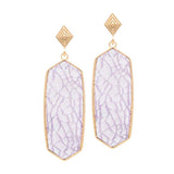 Patterned Hexagon Dangle Earrings - Madeline Love - Flyclothing LLC