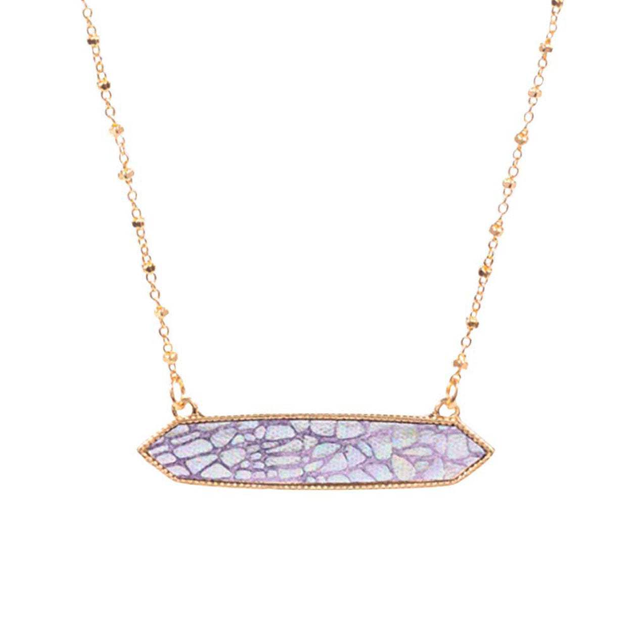 Trendy Patterned Hexagon Pendant Necklace - Madeline Love - Flyclothing LLC