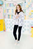 Lavender Checker Bow Cozy Cardigan - Mila & Rose ® - Flyclothing LLC
