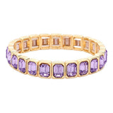 Emerald Cut Stone Stretch Evening Bracelet - Madeline Love - Flyclothing LLC
