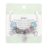 Infinity Heart I Love Mom Message Charm Multi Bead Bracelet - Madeline Love - Flyclothing LLC