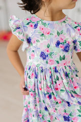 Lavender Love Flutter Sleeve Twirl Dress - Mila & Rose ® - Flyclothing LLC