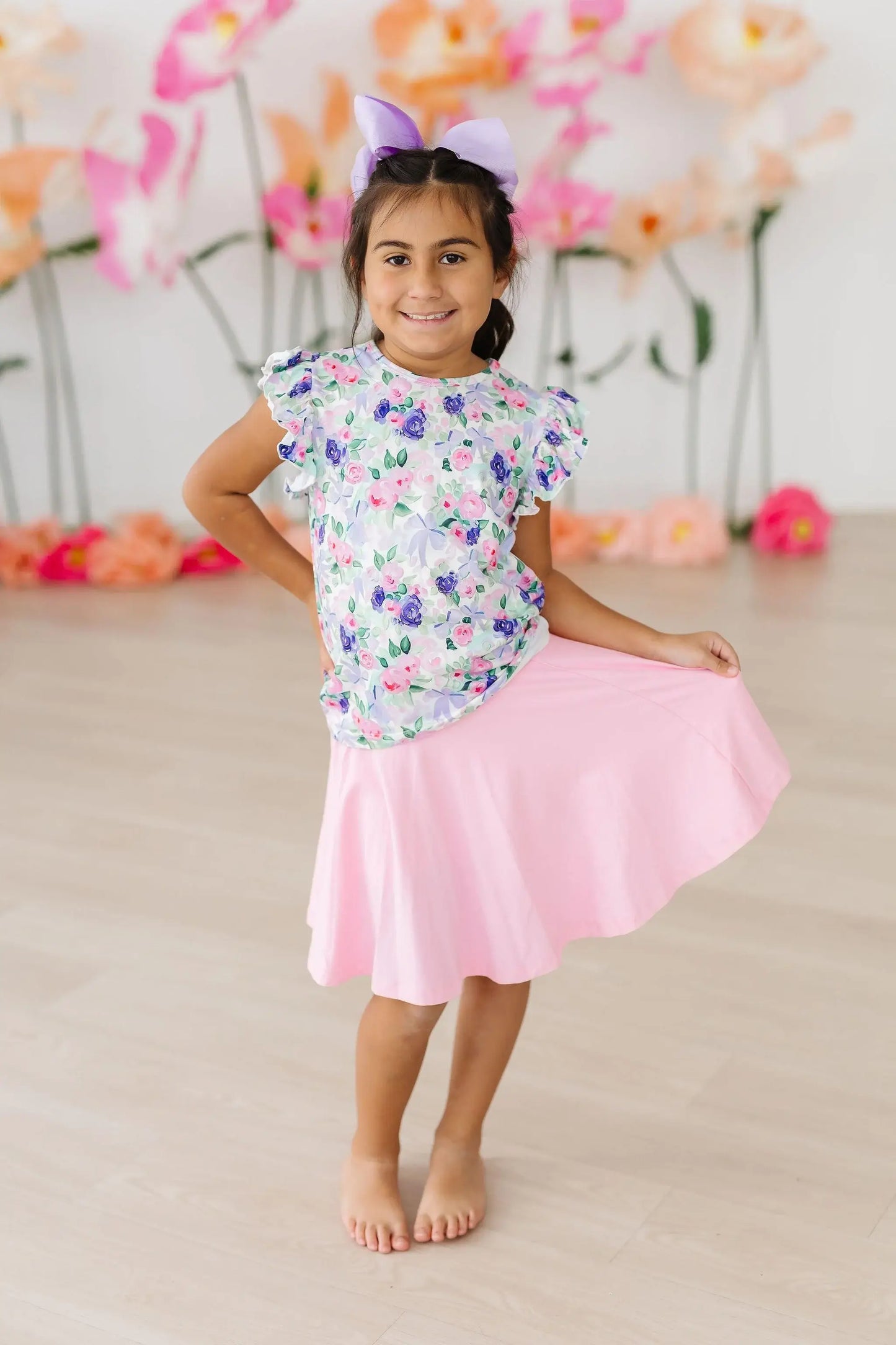 Lavender Love S/S Ruffle Tee - Mila & Rose ® - Flyclothing LLC
