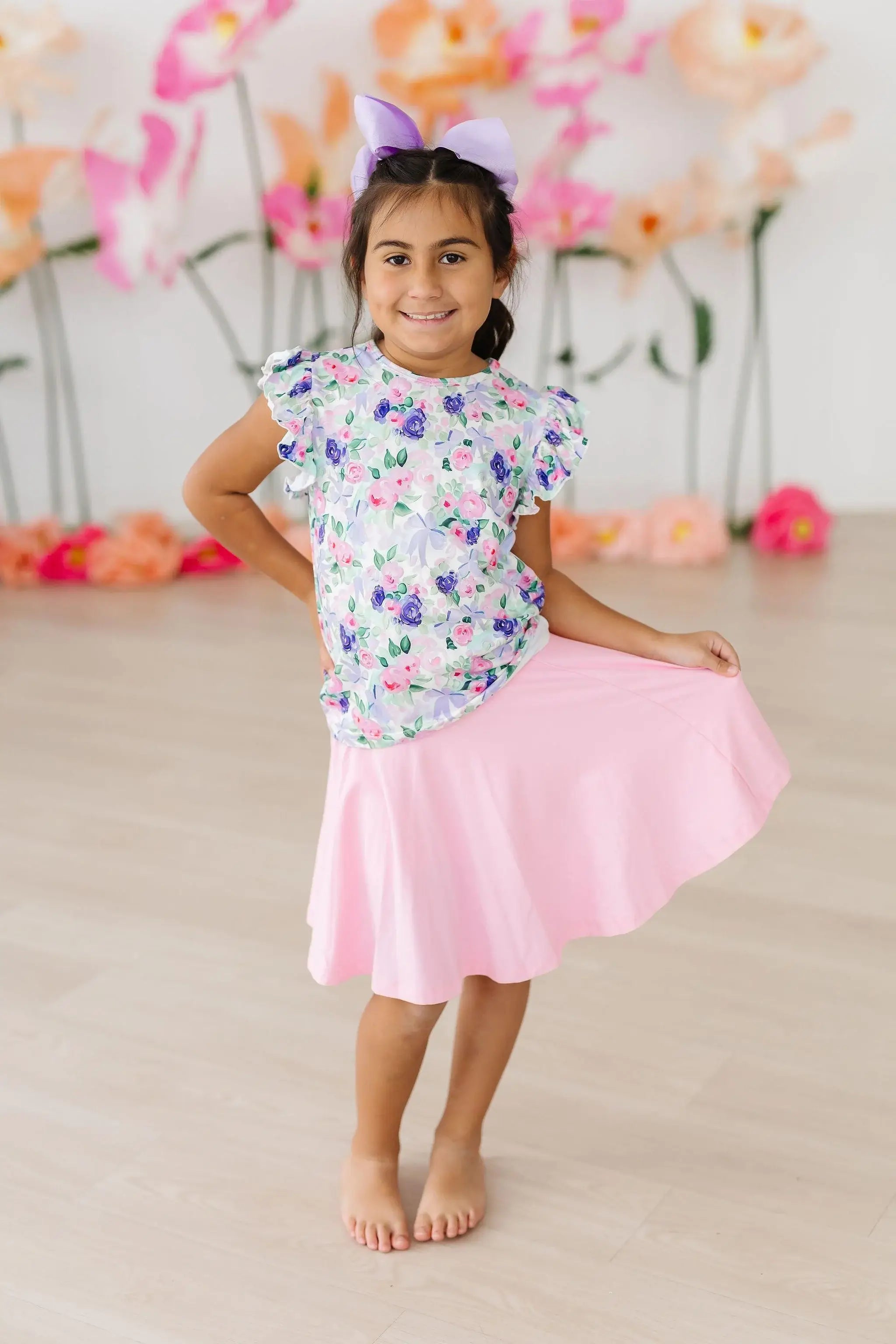 Lavender Love S/S Ruffle Tee - Mila & Rose ® - Flyclothing LLC