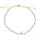 Metal Starfish Pointed Faceted Beaded Pull Tie Cinch Bracelet - Madeline Love - Flyclothing LLC