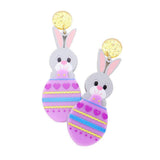Resin Easter Bunny Egg Dangle Earrings - Madeline Love - Flyclothing LLC
