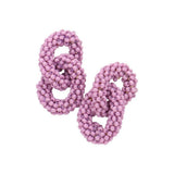 Seed Beaded Double Open Circle Link Dangle Earrings - Madeline Love - Flyclothing LLC