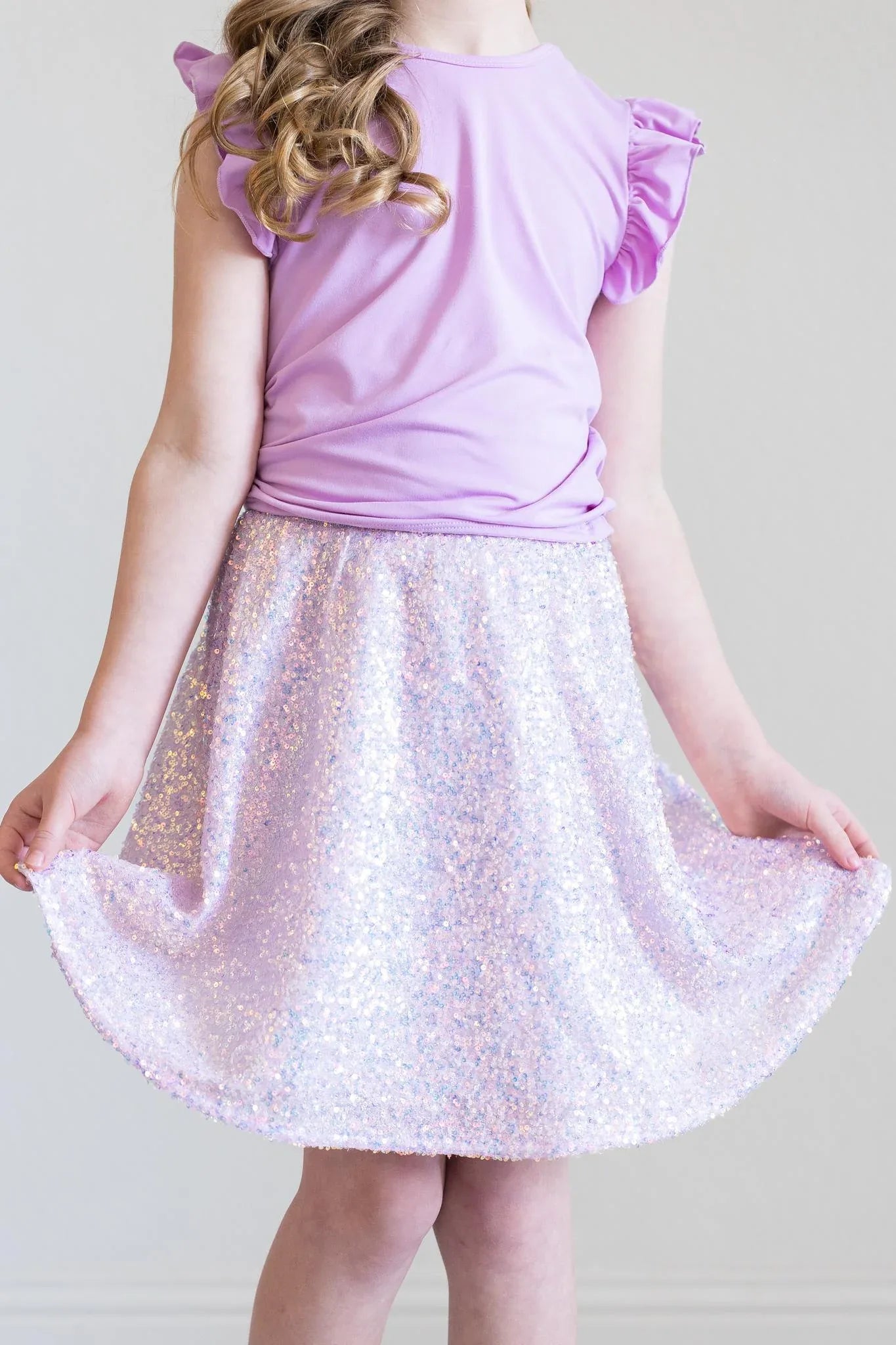 Lavender Sequin Twirl Skort - Mila & Rose ® - Flyclothing LLC