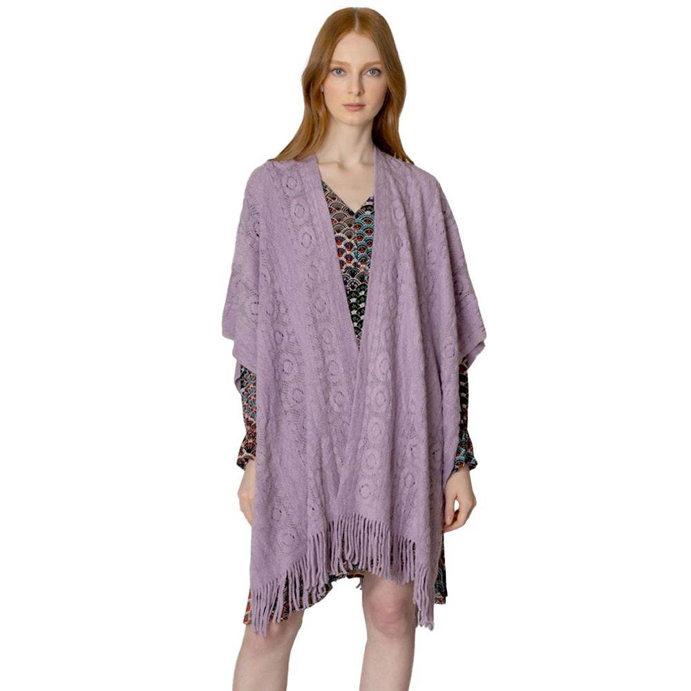 Solid Crochet Ruana - Madeline Love - Flyclothing LLC