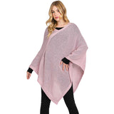 Solid Knit Loose Fit Poncho Ruana - Madeline Love - Flyclothing LLC