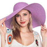 Solid Floppy Straw Sun Hat - Madeline Love - Flyclothing LLC