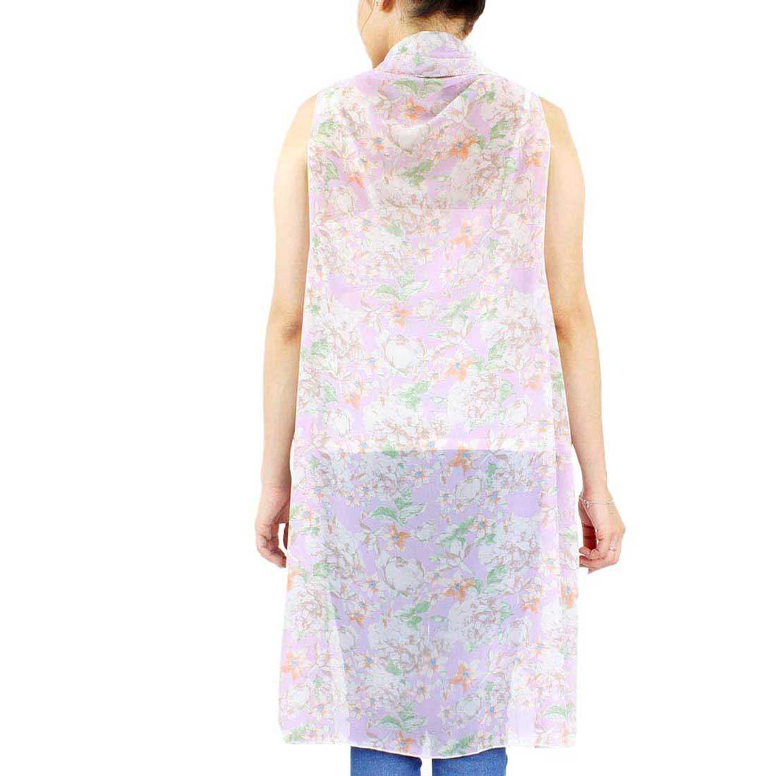 Spring Summer Flower Printed Round Vest - Madeline Love - Flyclothing LLC