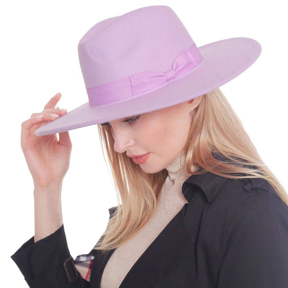 Bow Band Pointed Solid Panama Hat - Madeline Love - Flyclothing LLC