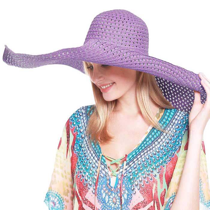 Super Wide Brim Straw Sun Hat - Madeline Love - Flyclothing LLC