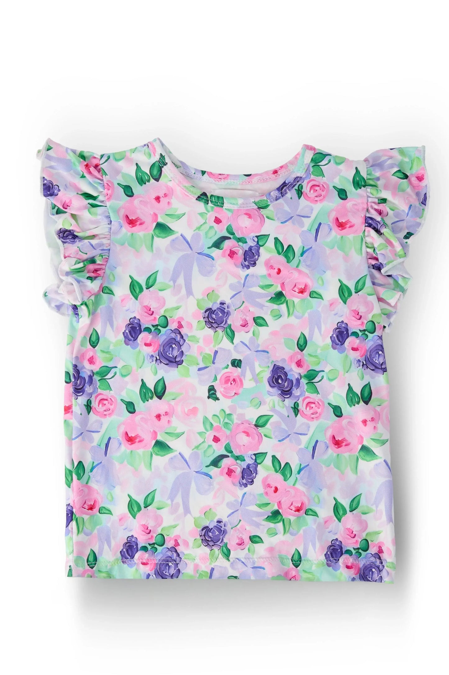 Lavender Love S/S Ruffle Tee - Mila & Rose ® - Flyclothing LLC