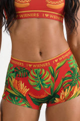 The Wiener In Paradise | Shinesty X Wienerschnitzel Tropical Boyshort Underwear with Waistband - Shinesty - Flyclothing LLC