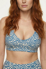 The Rio Grande | Abstract Navy Line Boob Hammock™ Busty Bralette - Shinesty - Flyclothing LLC