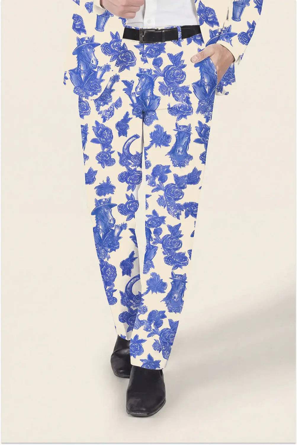 The Thoroughbred | Blue Spring Toile Suit Pants - Shinesty - Flyclothing LLC