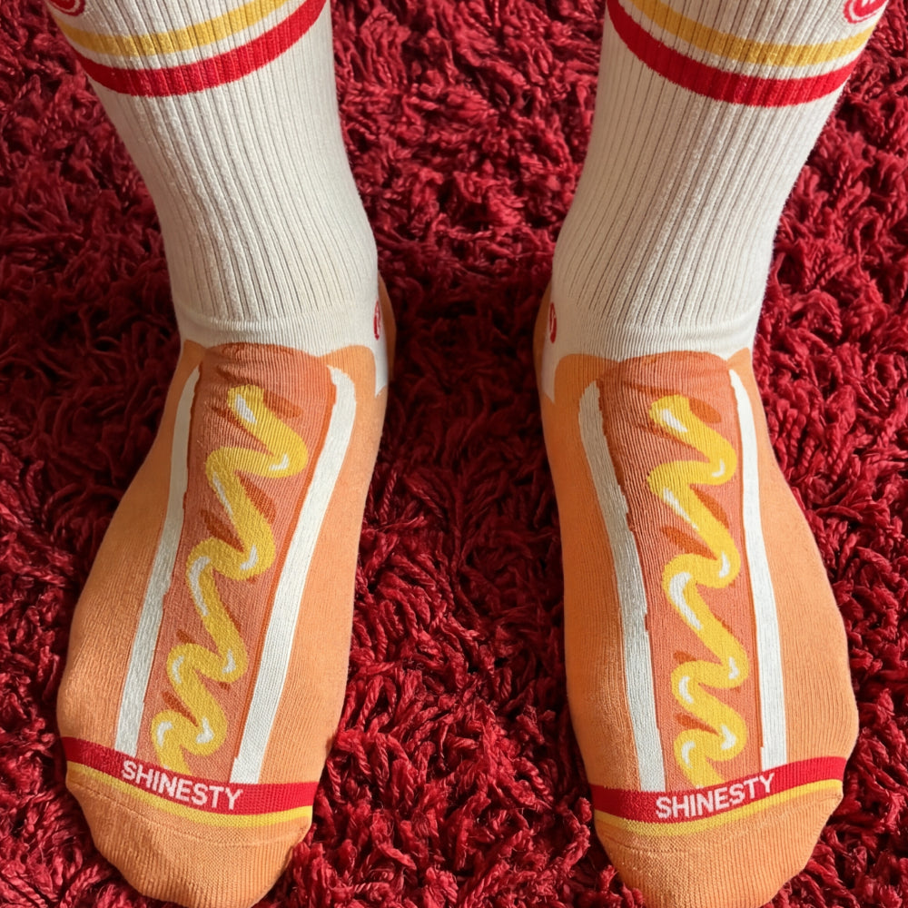 The Dog On Dog | Shinesty x Wienerschnitzel Heel Hammock™ Crew Socks - Shinesty - Flyclothing LLC