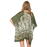 Leaf Print Cover Up Poncho - Madeline Love - Flyclothing LLC