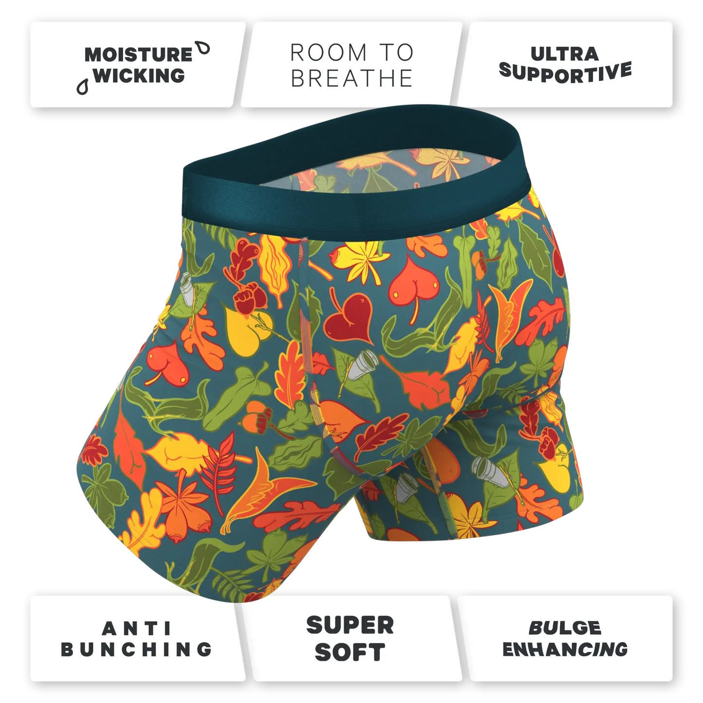 The Leaf Peeps | Naughty Leaves Ball Hammock® Pouch Underwear - Shinesty - Flyclothing LLC