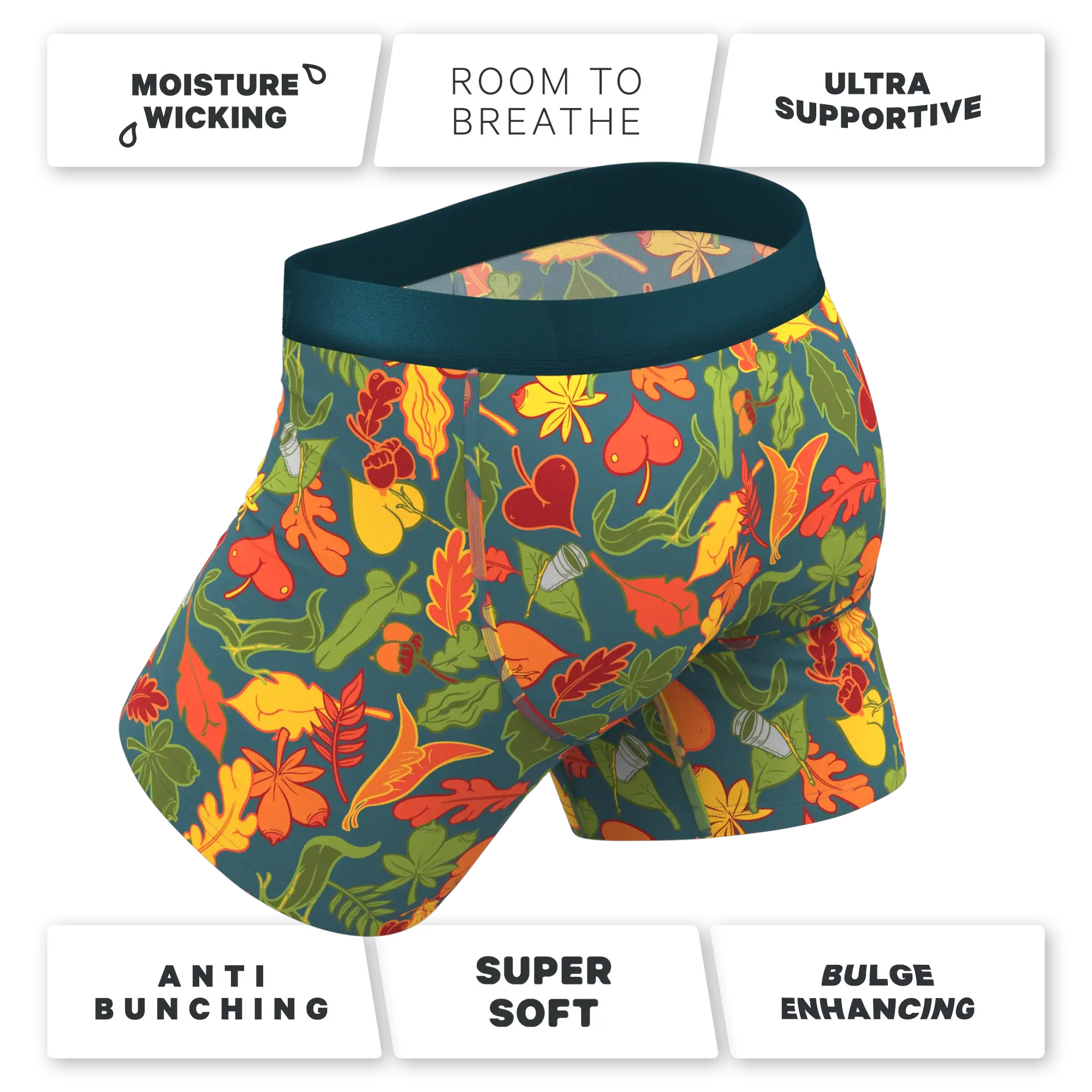 The Leaf Peeps | Naughty Leaves Ball Hammock® Pouch Underwear - Shinesty - Flyclothing LLC