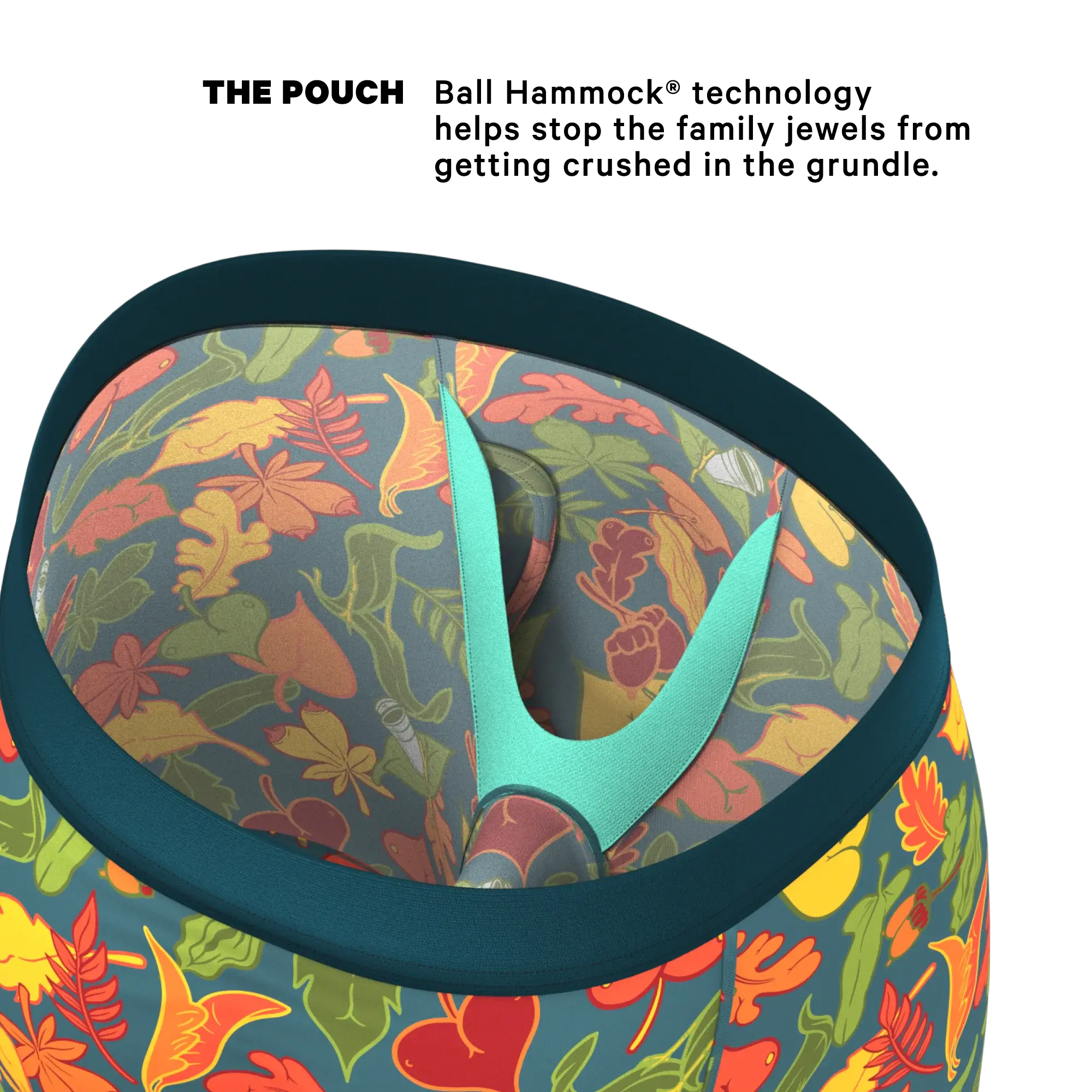 The Leaf Peeps | Naughty Leaves Long Leg Ball Hammock® Pouch Underwear With Fly - Shinesty - Flyclothing LLC