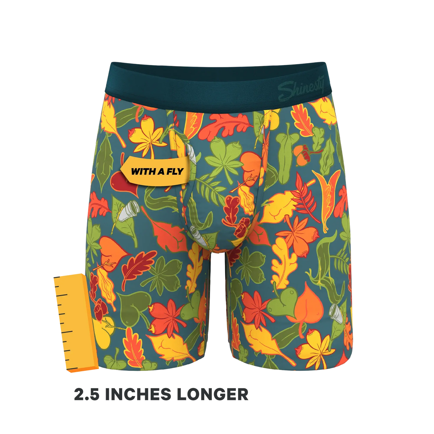 The Leaf Peeps | Naughty Leaves Long Leg Ball Hammock® Pouch Underwear With Fly - Shinesty - Flyclothing LLC