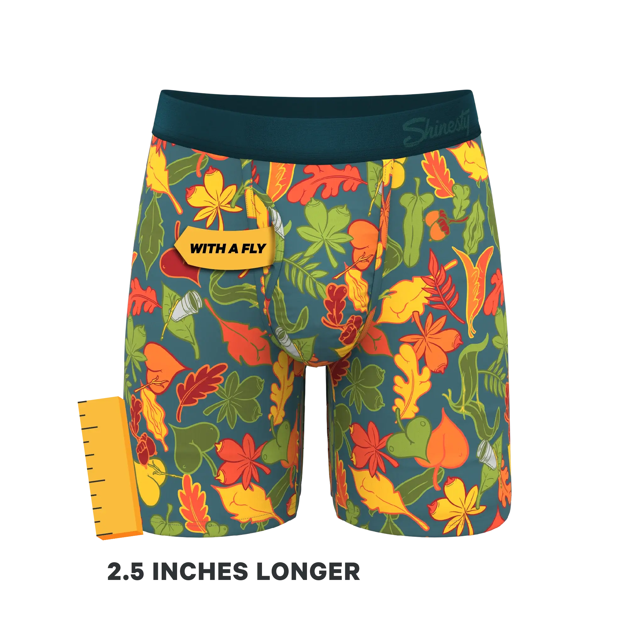 The Leaf Peeps | Naughty Leaves Long Leg Ball Hammock® Pouch Underwear With Fly - Shinesty - Flyclothing LLC
