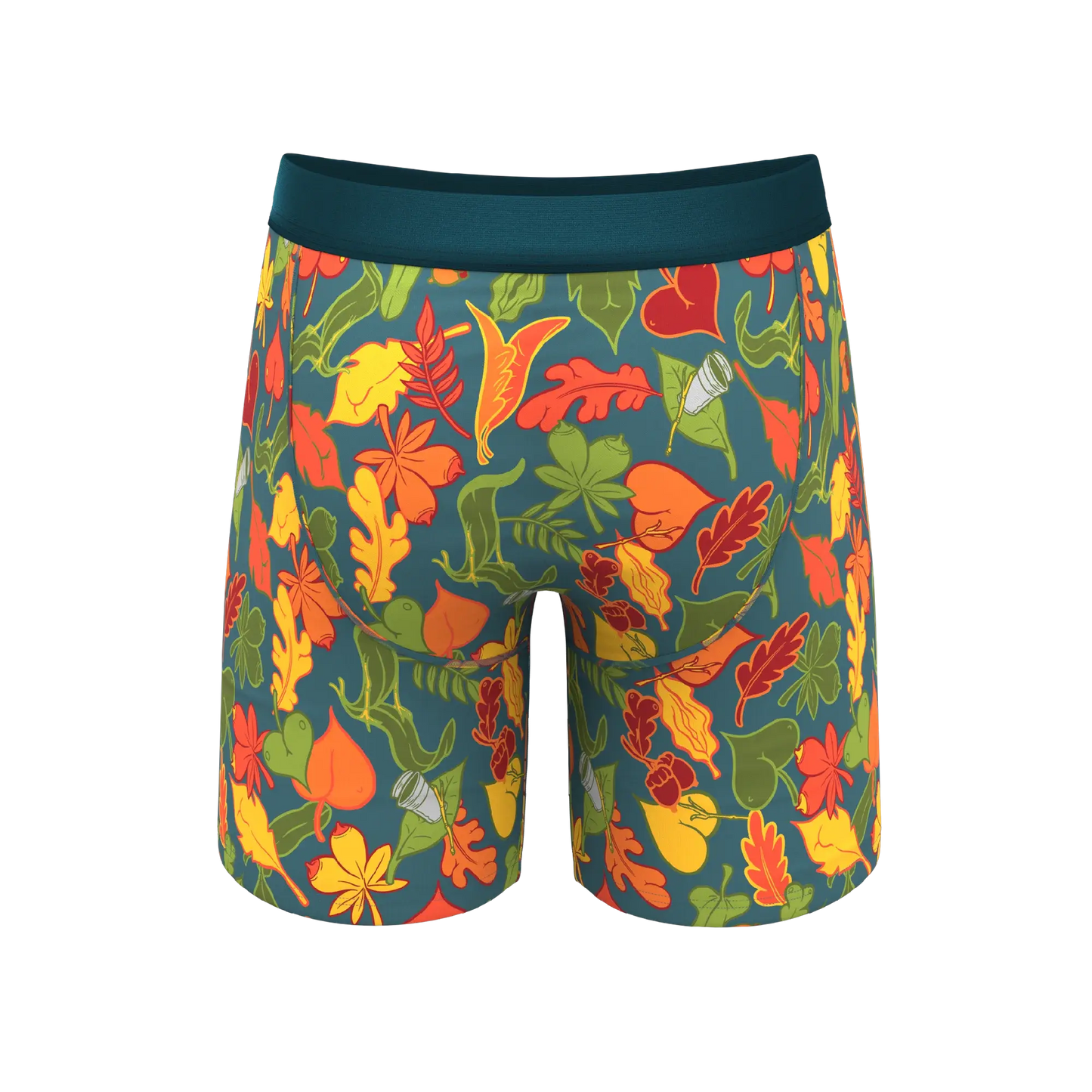 The Leaf Peeps | Naughty Leaves Long Leg Ball Hammock® Pouch Underwear With Fly - Shinesty - Flyclothing LLC