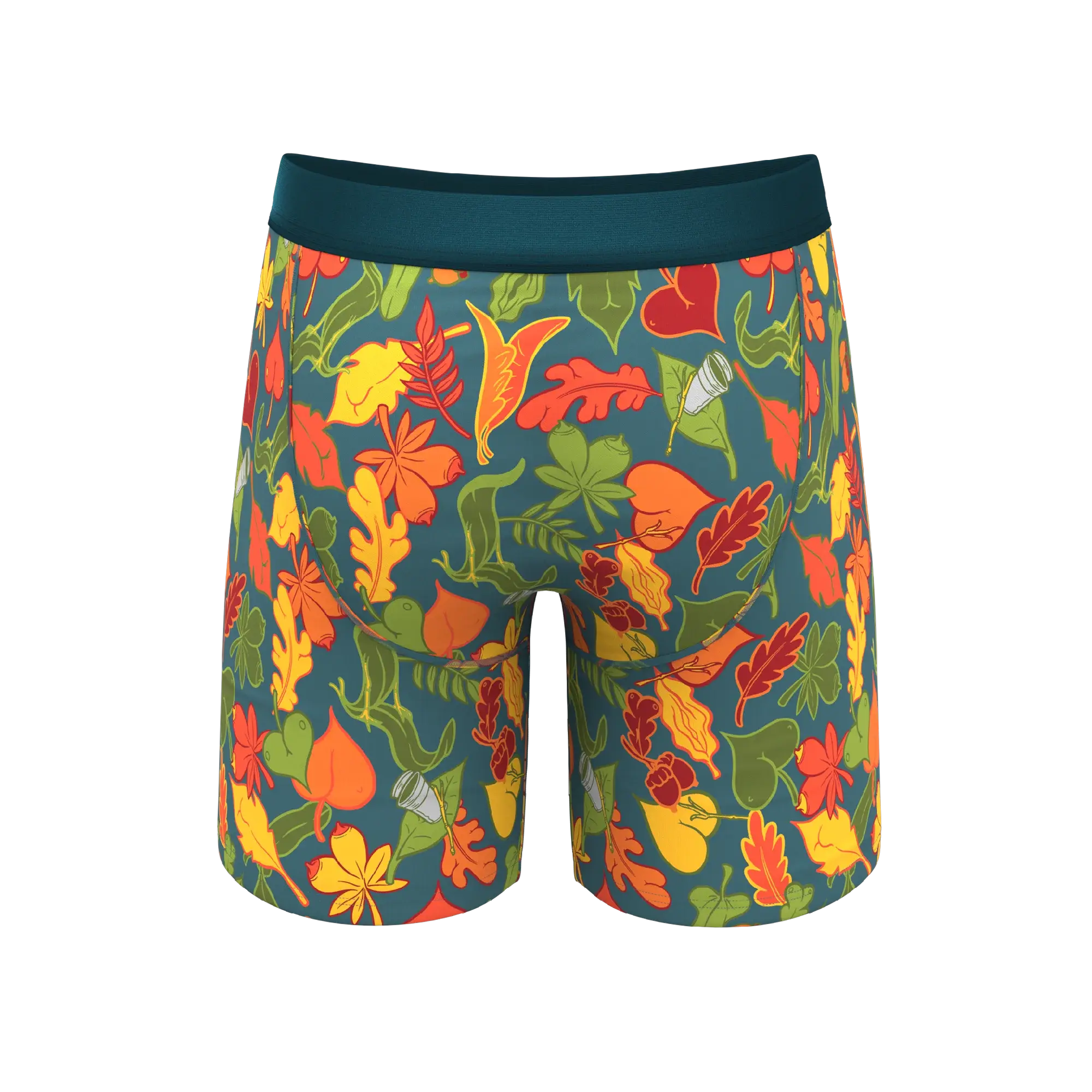 The Leaf Peeps | Naughty Leaves Long Leg Ball Hammock® Pouch Underwear With Fly - Shinesty - Flyclothing LLC