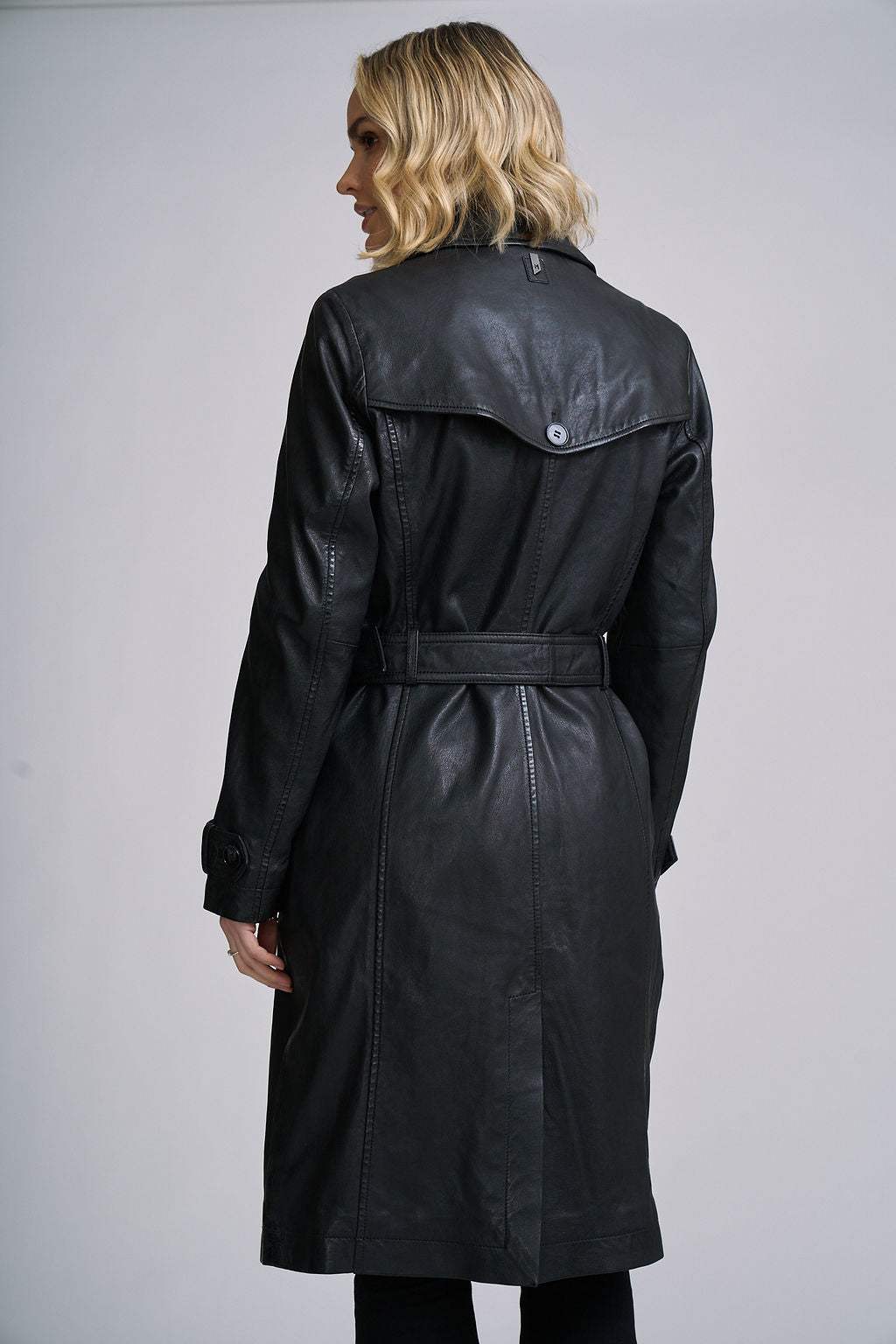 Leah CF Leather Trench - mauritiusleather - Flyclothing LLC