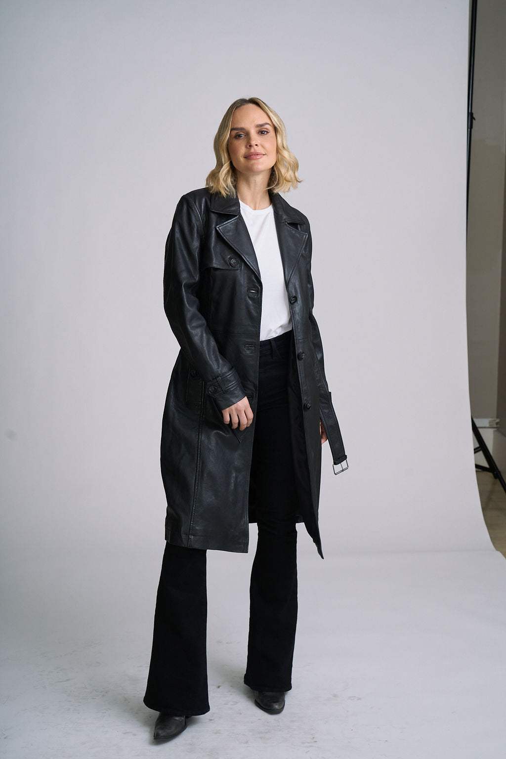 Leah CF Leather Trench - mauritiusleather - Flyclothing LLC