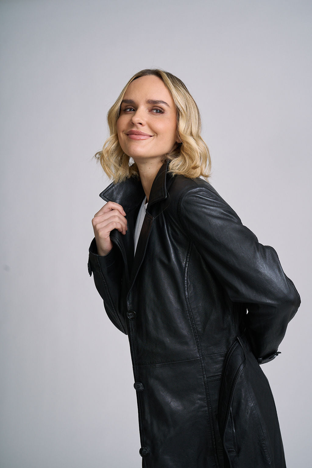Leah CF Leather Trench - mauritiusleather - Flyclothing LLC