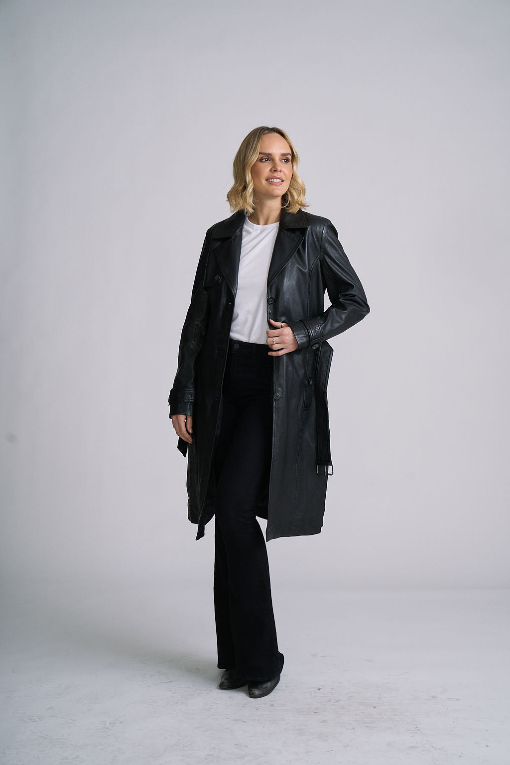Leah CF Leather Trench - mauritiusleather - Flyclothing LLC