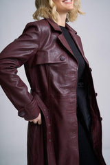 Leah CF Leather Trench - mauritiusleather - Flyclothing LLC