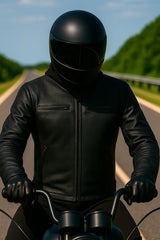 Black Iron - Men's Motorcycle Leather Jacket - Unik Just for Bikers - Flyclothing LLC