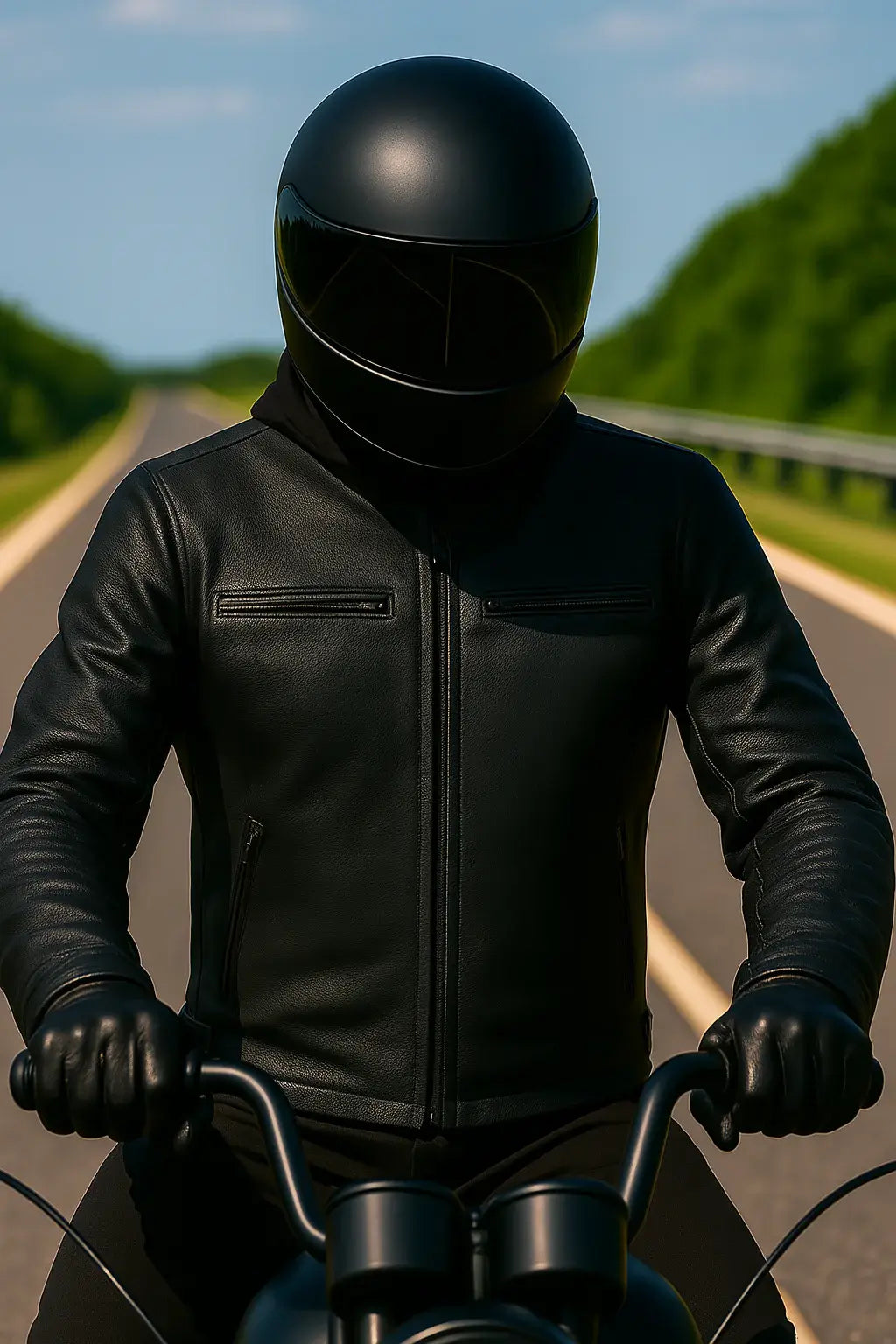 Black Iron - Men's Motorcycle Leather Jacket - Unik Just for Bikers - Flyclothing LLC