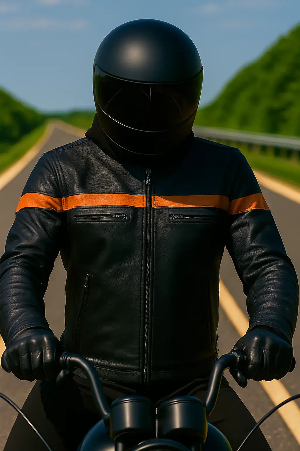 Blaze - Men's Premium Leather Motorcycle Jacket - Unik Just for Bikers - Flyclothing LLC