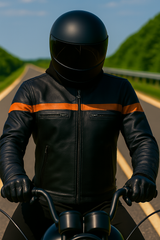 Blaze - Men's Premium Leather Motorcycle Jacket - Unik Just for Bikers - Flyclothing LLC