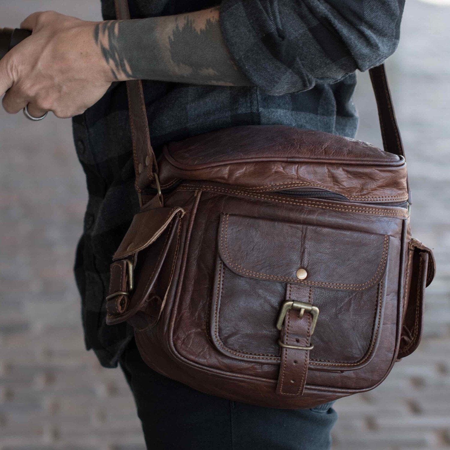 The Simmons Camera Bag - Classy Leather Bags - Flyclothing LLC