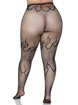 Flame Fishnet Tights