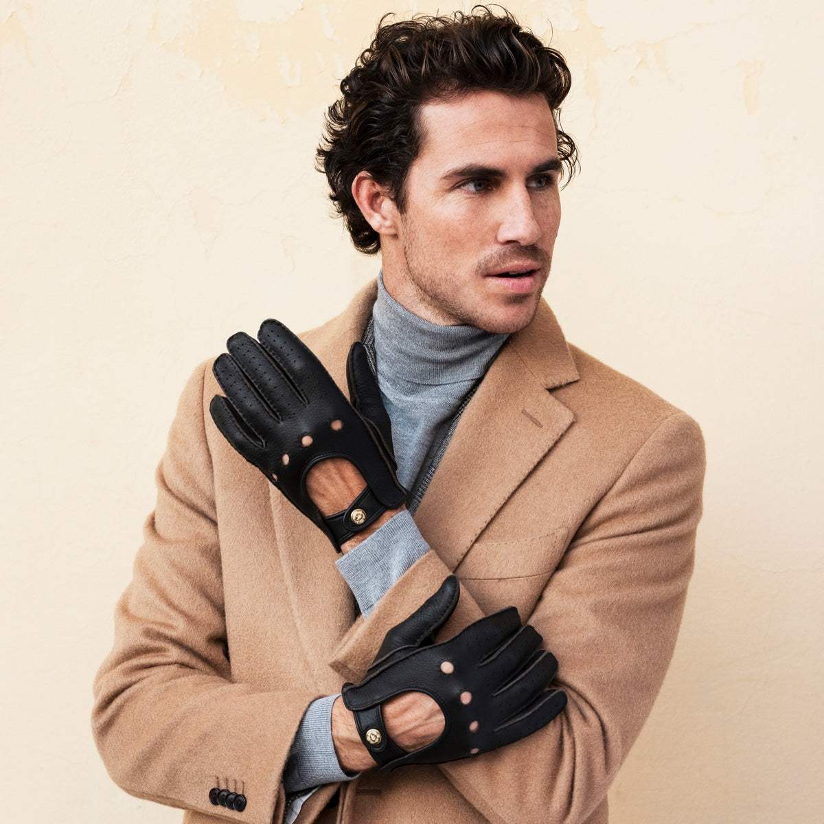 Leonardo (dark brown) - Italian driving gloves made of American deerskin leather - Leather Gloves Online - Flyclothing LLC