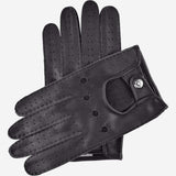 Leonardo (black) - Italian driving gloves made of American deerskin leather - Leather Gloves Online - Flyclothing LLC