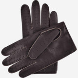 Leonardo (dark brown) - Italian driving gloves made of American deerskin leather - Leather Gloves Online - Flyclothing LLC