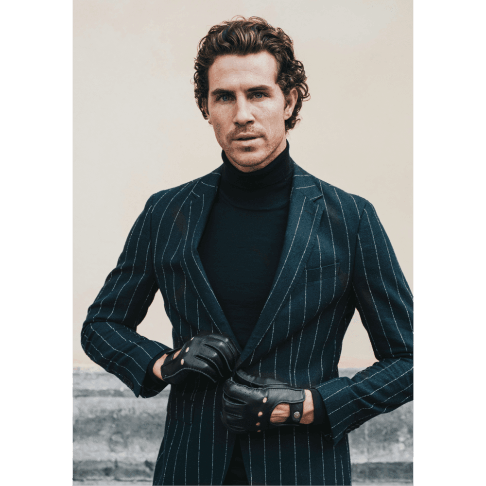 Leonardo (black) - Italian driving gloves made of American deerskin leather - Leather Gloves Online - Flyclothing LLC