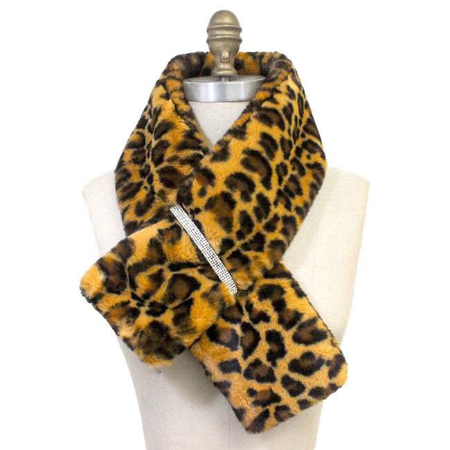 Faux Fur Bling Pull Through Scarf - Madeline Love - Flyclothing LLC