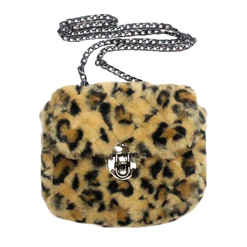 Solid Faux Fur Crossbody Bag - Madeline Love - Flyclothing LLC