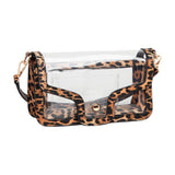 Solid Faux Leather Transparent Rectangle Shoulder Bag - Madeline Love - Flyclothing LLC